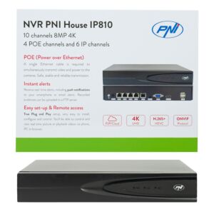 NVR POE PNI House IP810 z 10 kanali 4K 8MP