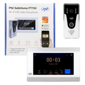 Pametni video domofon PNI SafeHome PT750 WiFi HD, P2P, notranji monitor, namenska aplikacija Tuya Smart, integracija v