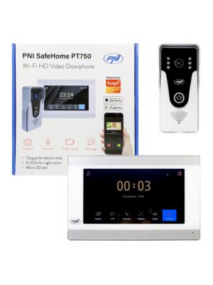 Pametni video domofon PNI SafeHome PT750 WiFi HD, P2P, notranji monitor, namenska aplikacija Tuya Smart, integracija v