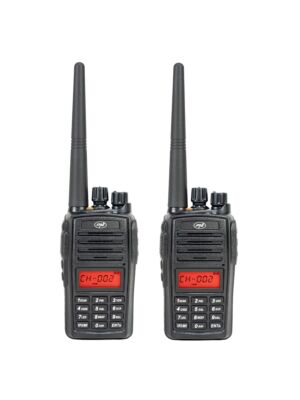 Komplet 2 prenosnih radijskih postaj PNI PMR R18, 446MHz, 0,5W, 128 kanalov, 16 PMR in 50 CTCSS ter 104 DCS tonov, FM radio, prog.