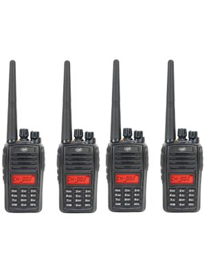 Komplet 4 prenosnih radijskih postaj PNI PMR R18, 446MHz, 0,5W, 128 kanalov, 16 PMR in 50 CTCSS ter 104 DCS tonov, FM radio, prog.